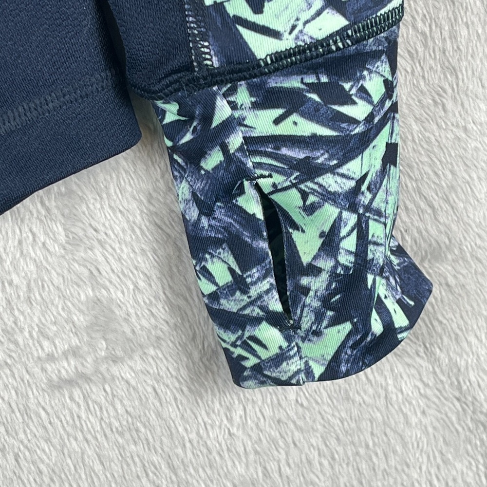 Tek Gear Womens XS DryTek 1/4 Zip Athletic Pullover Navy Mint Running Training - Picture 4 of 7